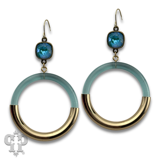 Large acrylic circle earring with crystals from Swarovski®- LC