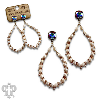Bicone bead teardrop earring with Austrian crystal