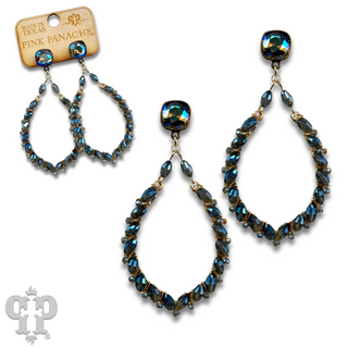 Bicone bead teardrop earring with Austrian crystal