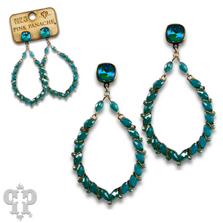Bicone bead teardrop earring with Austrian crystal
