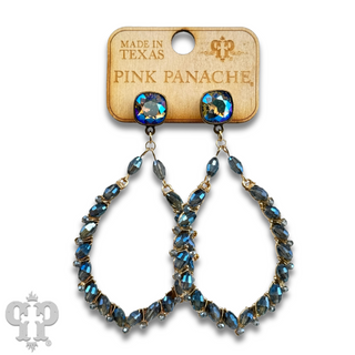 Bicone bead teardrop earring with Austrian crystal