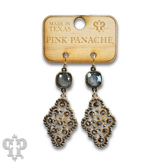 Rounded diamond shape earring with Austrian crystal