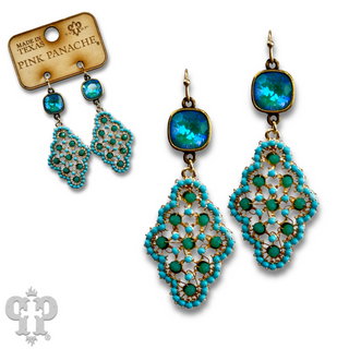 Rounded diamond shape earring with Austrian crystal