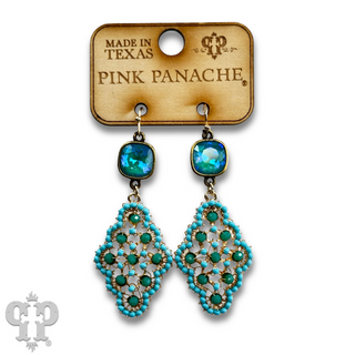 Rounded diamond shape earring with Austrian crystal