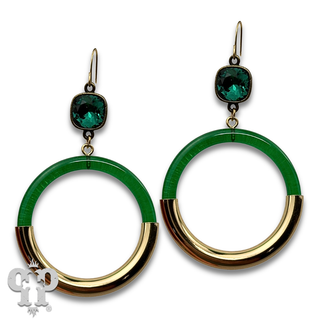 Large acrylic circle earring with crystals from Swarovski®- LC