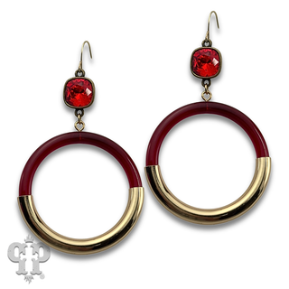 Large acrylic circle earring with crystals from Swarovski®- LC