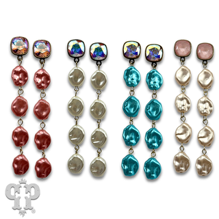Coin pearl drops earring with crystals from Swarovski®- LC