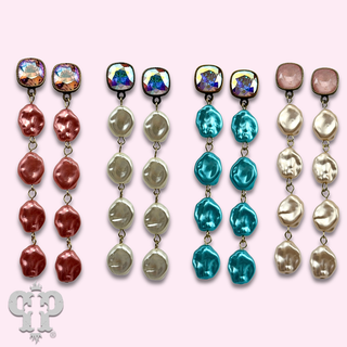 Coin pearl drops earring with crystals from Swarovski®- LC