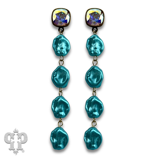 Coin pearl drops earring with crystals from Swarovski®- LC