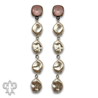 Coin pearl drops earring with crystals from Swarovski®- LC