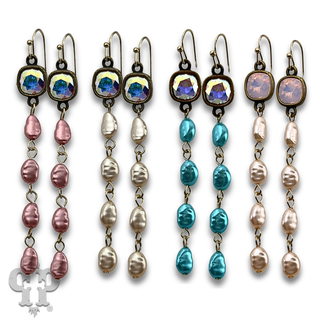 Rice pearl drops earring with crystals from Swarovski®- LC