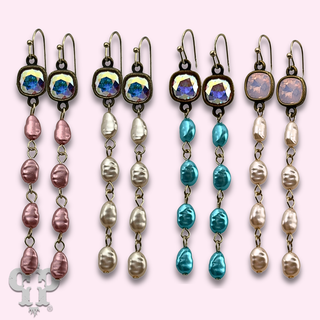 Rice pearl drops earring with crystals from Swarovski®- LC