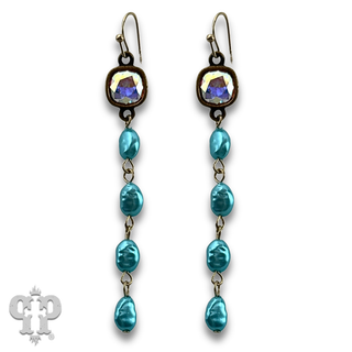 Rice pearl drops earring with crystals from Swarovski®- LC