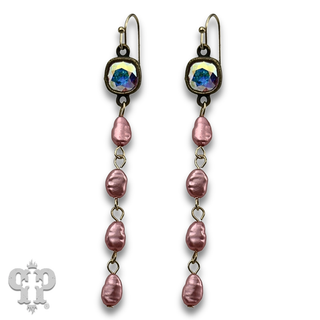 Rice pearl drops earring with crystals from Swarovski®- LC