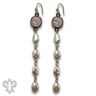 Rice pearl drops earring with crystals from Swarovski®- LC