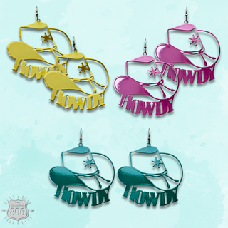 Howdy cowboy hat earring
