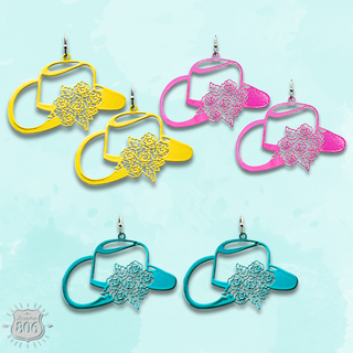 Flower cowboy hat earring