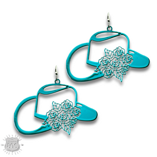 Flower cowboy hat earring