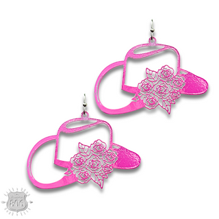 Flower cowboy hat earring