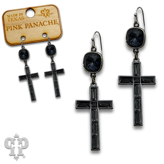 Rectangle rhinestone cross earring with crystals from Swarovski®- LC