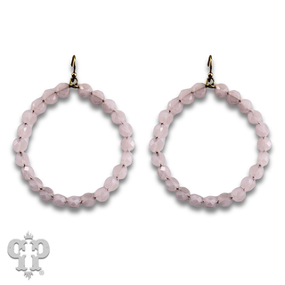 Faceted coin bead circle earring, last call