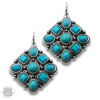 Diamond shape stone earring