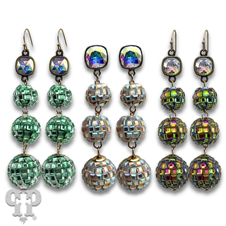 Mirrored disco ball earring with crystals from Swarovski®- LC