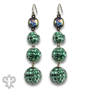 Mirrored disco ball earring with crystals from Swarovski®- LC