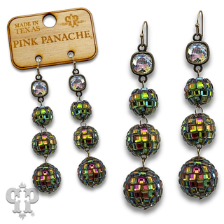 Mirrored disco ball earring with crystals from Swarovski®- LC