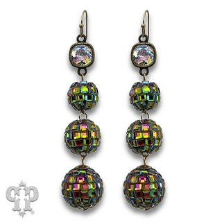Mirrored disco ball earring with crystals from Swarovski®- LC