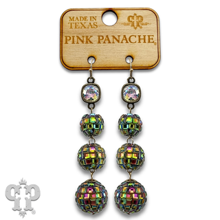 Mirrored disco ball earring with crystals from Swarovski®- LC