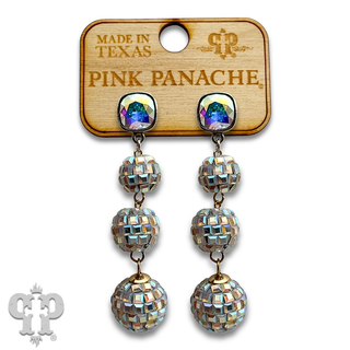 Mirrored disco ball earring with crystals from Swarovski®- LC