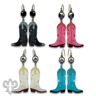 Acrylic cowgirl boot earring with crystals from Swarovski®- LC
