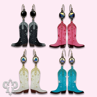 Acrylic cowgirl boot earring with crystals from Swarovski®- LC