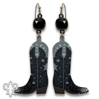 Acrylic cowgirl boot earring with crystals from Swarovski®- LC