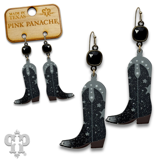Acrylic cowgirl boot earring with crystals from Swarovski®- LC