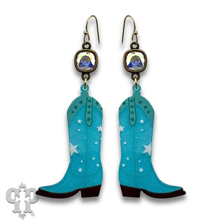 Acrylic cowgirl boot earring with crystals from Swarovski®- LC