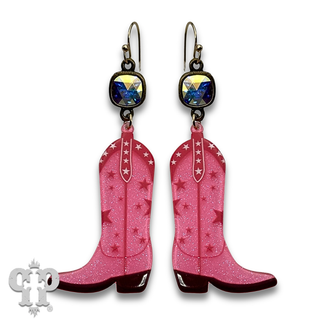 Acrylic cowgirl boot earring with crystals from Swarovski®- LC