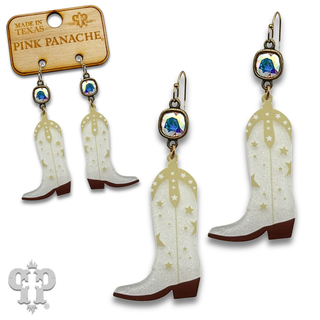 Acrylic cowgirl boot earring with crystals from Swarovski®- LC