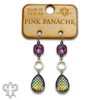 Iridescent rainbow teardrop earring with with crystals from Swarovski®- LC
