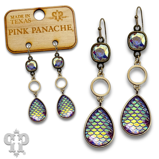 Iridescent rainbow teardrop earring with with crystals from Swarovski®- LC