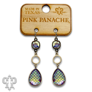 Iridescent rainbow teardrop earring with with crystals from Swarovski®- LC
