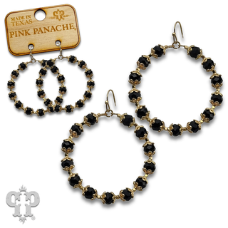 Faceted bead capped circle earring - LC