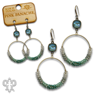Woven seed bead circle earring with crystals from Swarovski®- LC