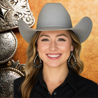 Silver and rhinestone teardrop earring