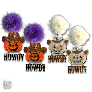 Howdy pumpkin earring