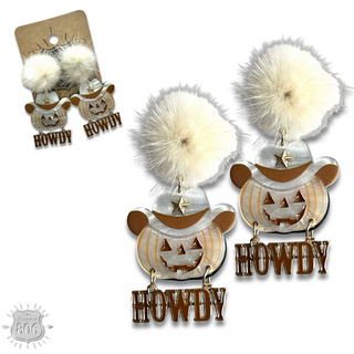Howdy pumpkin earring