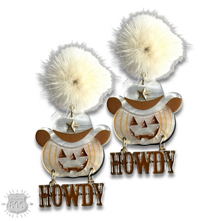 Howdy pumpkin earring