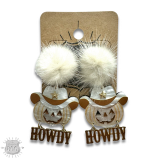 Howdy pumpkin earring