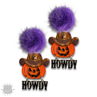 Howdy pumpkin earring